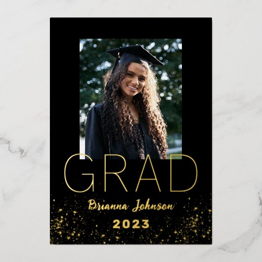 卒業金モダン箔の発表 箔招待状 (正面)