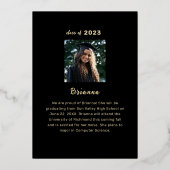 卒業金モダン箔の発表 箔招待状 (裏面)