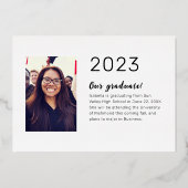 卒業金モダン箔の発表 箔招待状 (裏面)