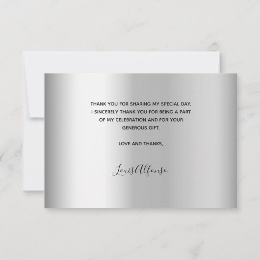 卒業銀の卒業写真のスクリプト サンキューカード (裏面)