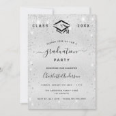 卒業銀グリッターモダン2024 招待状 (正面)