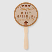 卒業銅のカッコいいおめでとう写真の組み立て ハンドファン (正面)