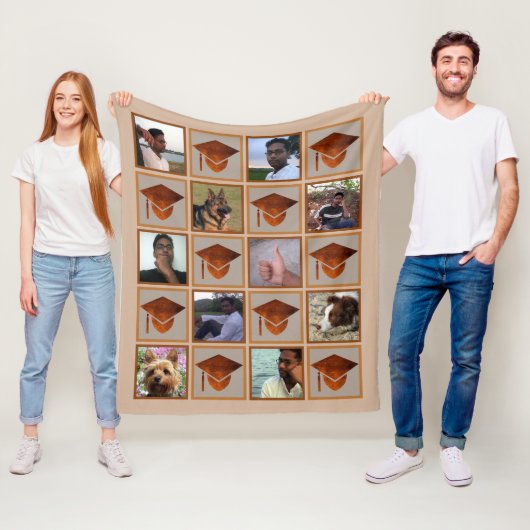 卒業銅の卒業記念10写真 フリースブランケット (インサイチュ)