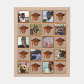 卒業銅の卒業記念10写真 フリースブランケット (正面)