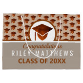 卒業銅パターンカッコいいトレンディーおめでとう ラージペーパーバッグ (裏面)