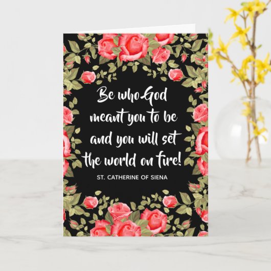 卒業開始フローラ宗教引用文 カード (黄色い花)