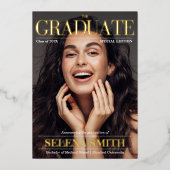 卒業雑誌カバーフォトユニーク 箔招待状 (正面)