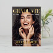 卒業雑誌カバーフォトユニーク 箔招待状 (立ち正面)