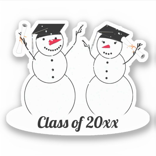 卒業雪だるま シール (正面)