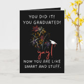 卒業頭が切れるおめでとう カード (黄色い花)