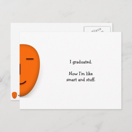 卒業頭が切れる日おもしろい引用文 案内ポストカード (正面/裏面)