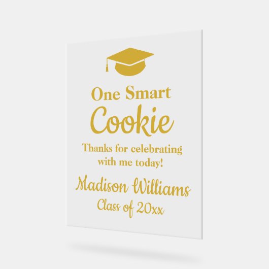 卒業頭が切れる1クッキーの治療に行く アクリルサイン (傾斜)