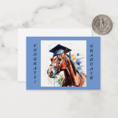 卒業馬イラストレーションノテカード ノートカード (正面/裏面インサイチュ)