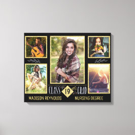 卒業高校の卒業写真コラージュ キャンバスプリント