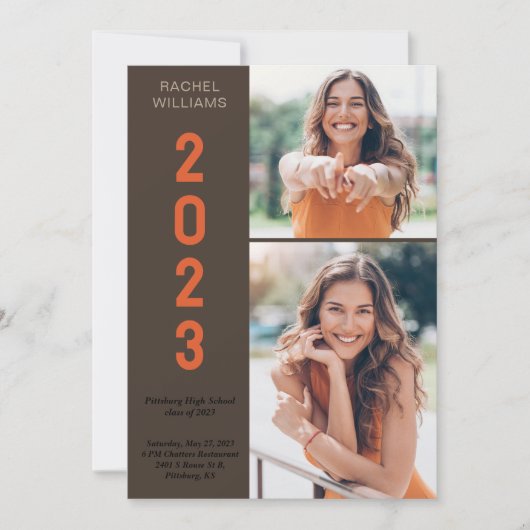 卒業高校2023年写真パーティー 案内状 (正面)