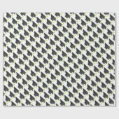 卒業高校、カレッジブラックキャップパターン ラッピングペーパー (フラット)