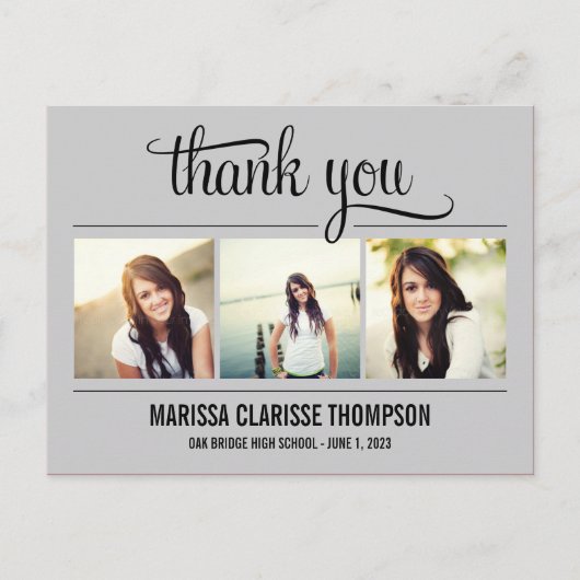 卒業1年のサンキューカード ポストカード (正面)