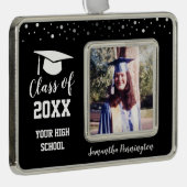 卒業1枚の写真紙吹雪 シルバープレートフレームオーナメント (右)