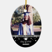 卒業1枚フォトお祝い記念 セラミックオーナメント (正面)