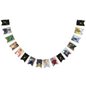 卒業12写真クラス年名黒金ゴールド バンティングフラッグ (全)