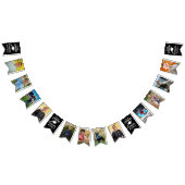 卒業12写真年おめでとう名ブラック バンティングフラッグ (全)