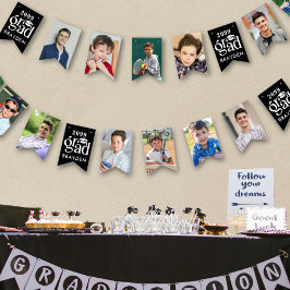 卒業12枚はっきりした写真タイプ年氏名 バンティングフラッグ