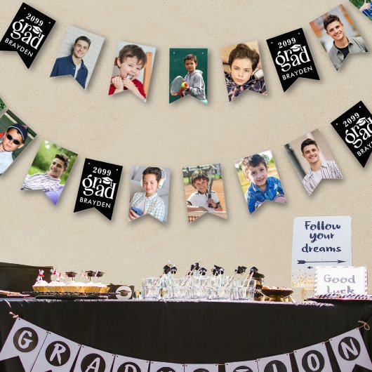 卒業12枚はっきりした写真タイプ年氏名 バンティングフラッグ