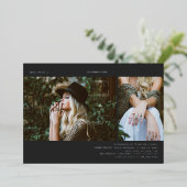 卒業2フォトラインアートダークグレー 箔招待状 (立ち正面)