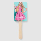 卒業2写真白モダン文字スタイリッシュ ハンドファン (裏面)