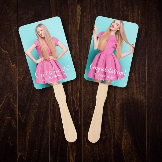 卒業2写真白モダン文字スタイリッシュ ハンドファン