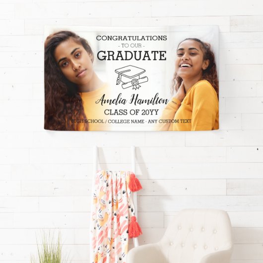 卒業2写真高校または大学の卒業 横断幕 (インサイチュ)