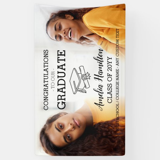 卒業2写真高校または大学の卒業 横断幕 (縦)