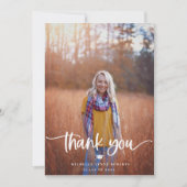 卒業2枚の写真サンキューカード サンキューカード (正面)