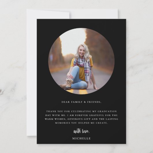 卒業2枚の写真サンキューカード サンキューカード (裏面)