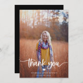 卒業2枚の写真サンキューカード サンキューカード (正面/裏面)