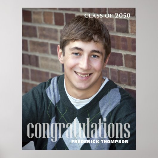 卒業2枚モダン写真ミニマリストスクリプト ポスター (正面)