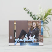 卒業2枚組フォト｜ブルースクリプト クールブラシ 記念品 招待状 (スタンド正面)