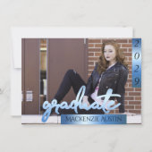 卒業2枚組フォト｜ブルースクリプト クールブラシ 記念品 招待状 (正面)