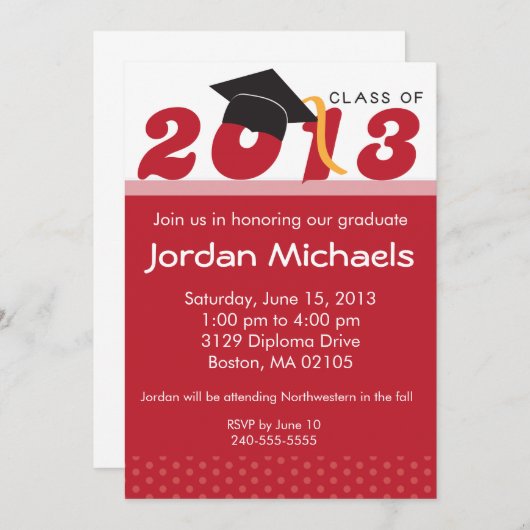 卒業2013赤点招待状 招待状 (正面/裏面)