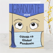卒業2020 COVID-19の間の女性のグラッドビッグ カード (黄色い花)