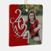 卒業2021クラスとフォトレッドシルバー セラミックオーナメント (右)