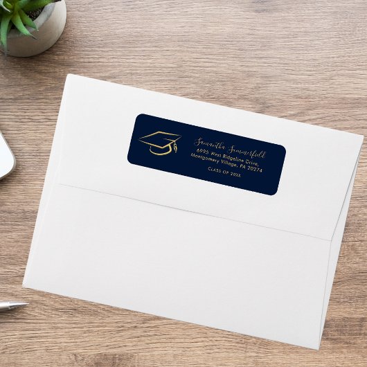 卒業2023 Graduate Cap差出人住所 ラベル