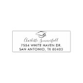 卒業2024スクリプトエレガント差出人住所 セルフインキングスタンプ (デザイン)