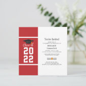 卒業2024赤い白エレガントパーティー 招待状 (スタンド正面)