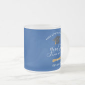 卒業2024青パーソナライズされた年 フロストグラスマグカップ (正面右)