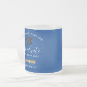 卒業2024青パーソナライズされた年 フロストグラスマグカップ (正面左)