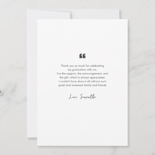 卒業2024 Grad Photo Script Thank You 招待状 (裏面)