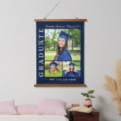卒業2024 Grad Photos Navy Blue Keepsake 吊り下げ型タペストリー (寝室)