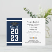 卒業2024 Navy Blue Grad写真パーティー 招待状 (スタンド正面)