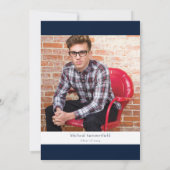 卒業2024 Navy White Photo Open Houseパーティー 招待状 (裏面)